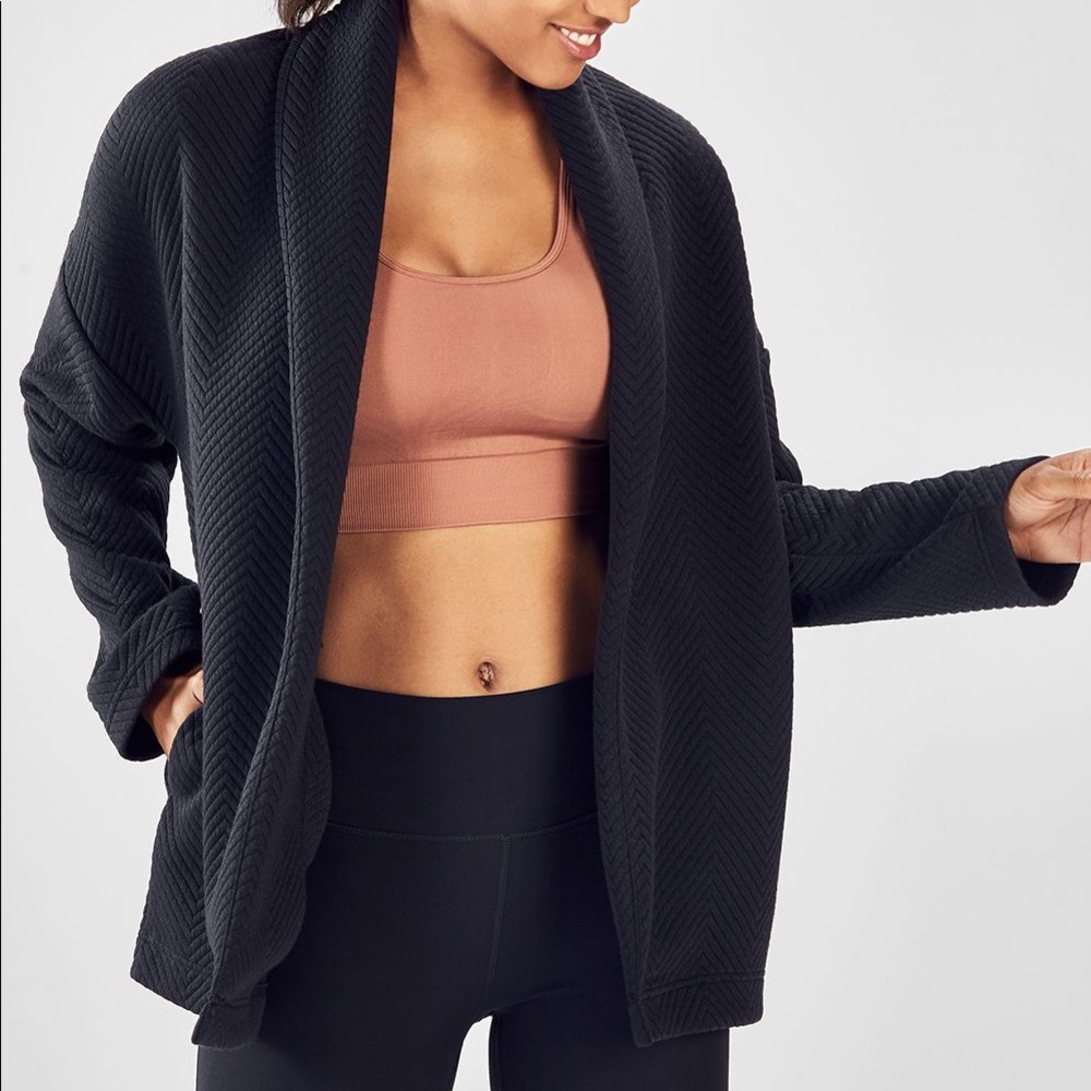 HP 🎉 Black Quilted Cardigan Jacket, Size L